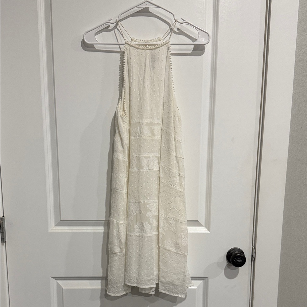 LOFT Ivory Halter Mini Dress